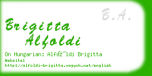 brigitta alfoldi business card